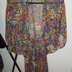 Floral Multicolor Bathing Suit Coverup